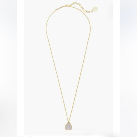 Kendra Scott 'Cory' Gold Slate Cats Eye Semiprecious Stone Pendant Necklace - Picture 2 of 8